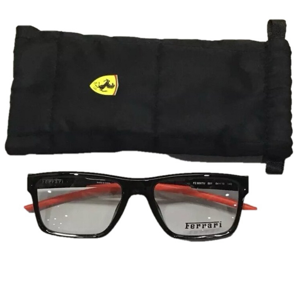 NEW Ferrari Scuderia FZ 8007U 501 54-18-145 Black/Red Eyeglass Frames  Demo Lens